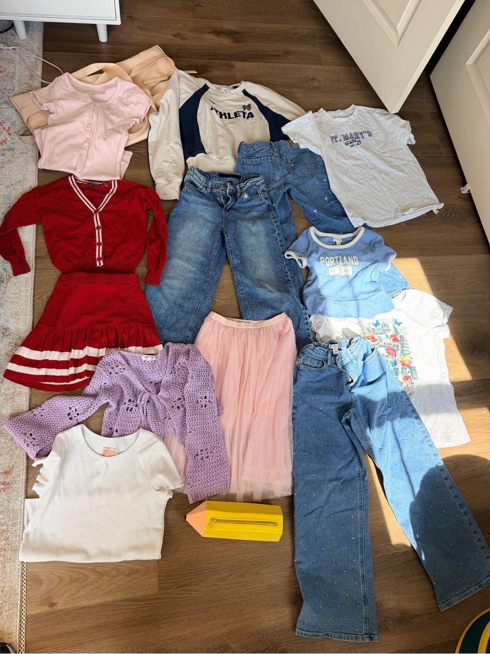 Girls 7 years old Clothing Bundle - Pink, Blue, Red & White Mix